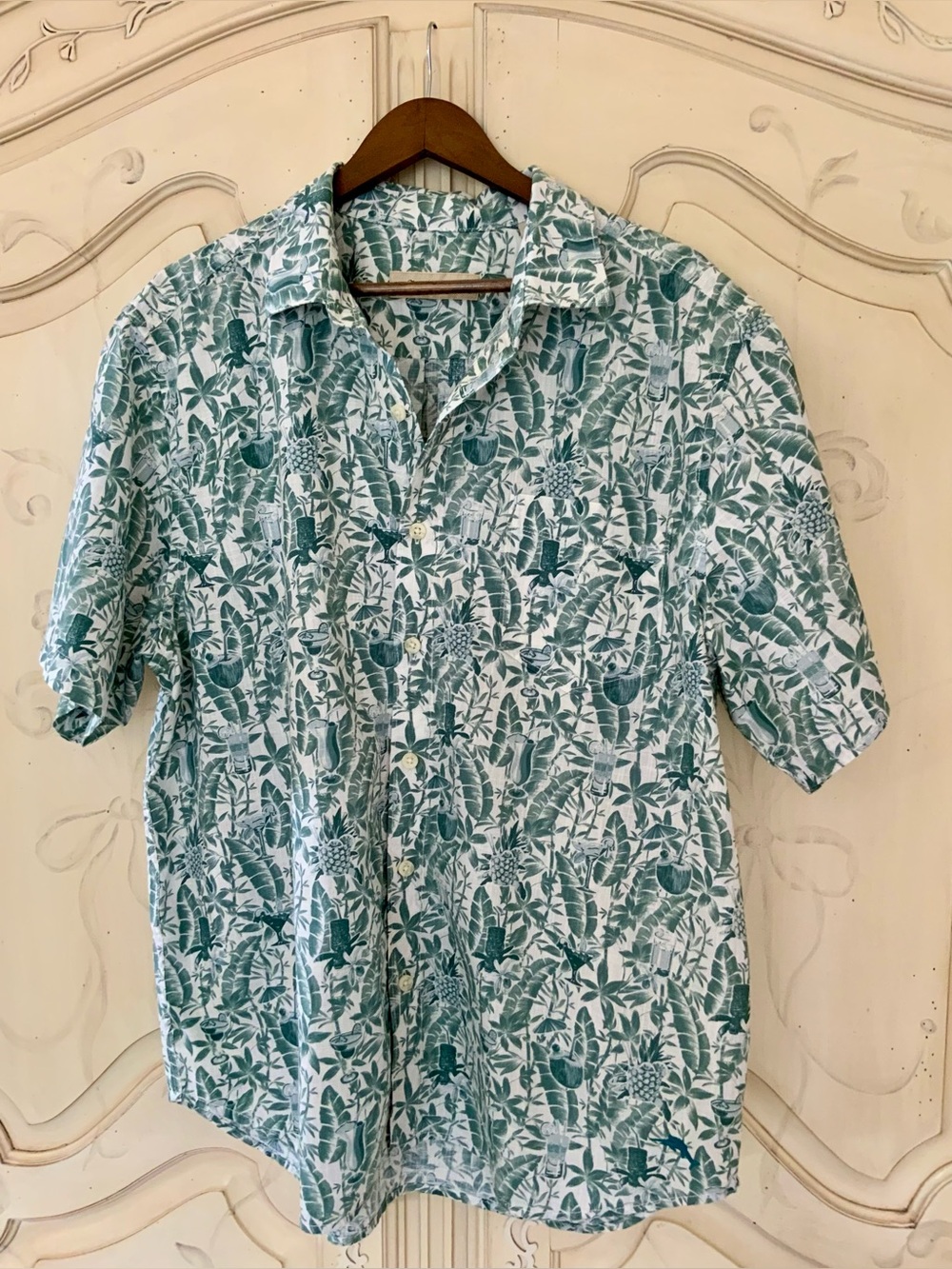 Tommy Bahama Deep Sea Teal Pineapple Tropical Cocktail Shirt